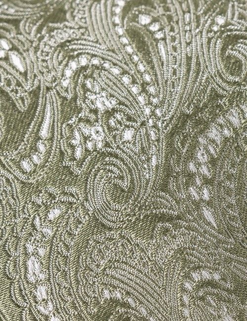 Sage Green Paisley Tie - 100% Silk-preview
