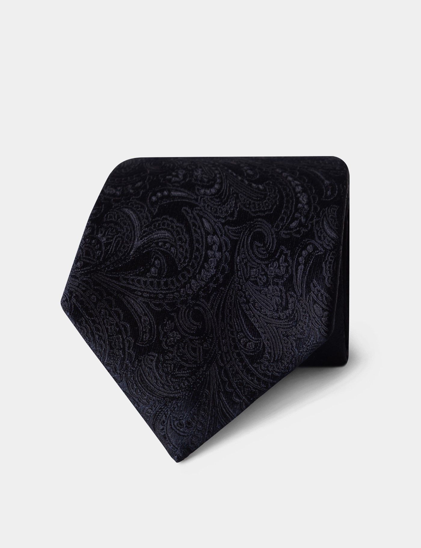 Navy Paisley Tie - 100% Silk