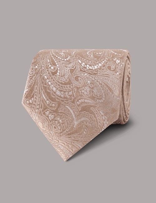 Champagne Paisley Tie - 100% Silk