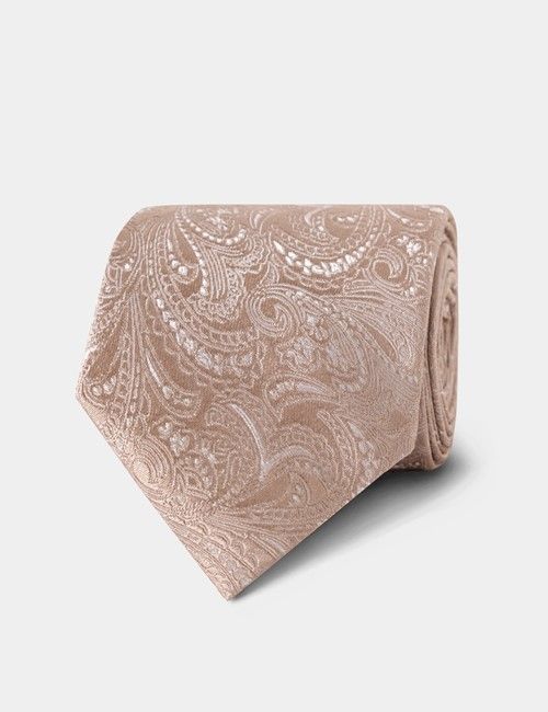 Champagne Paisley Tie - 100% Silk