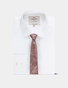Rose Pink Paisley Tie - 100% Silk