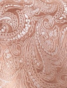 Peach Paisley Tie - 100% Silk-preview1