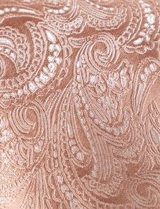 Peach Paisley Tie - 100% Silk