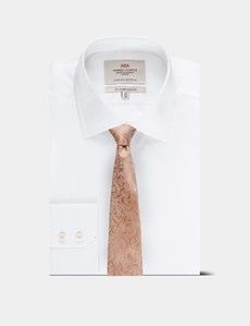 Peach Paisley Tie - 100% Silk