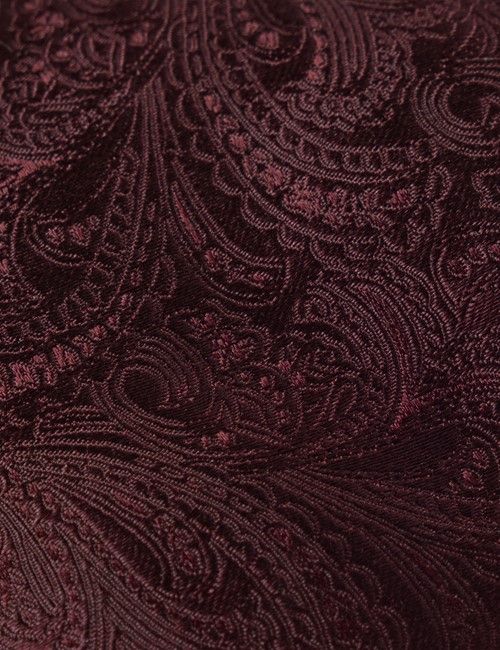 Burgundy Paisley Tie - 100% Silk-preview