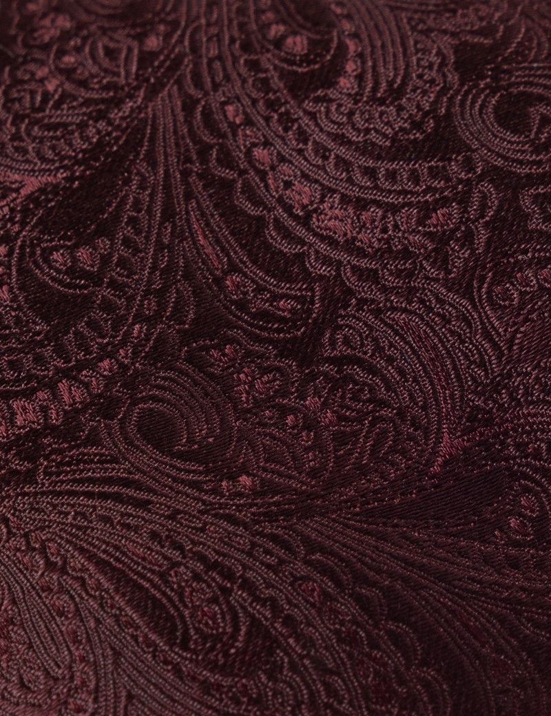Burgundy Paisley Tie - 100% Silk-preview