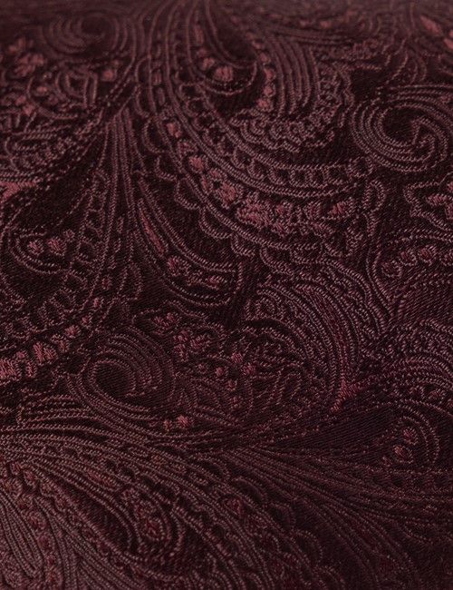 Burgundy Paisley Tie - 100% Silk-preview