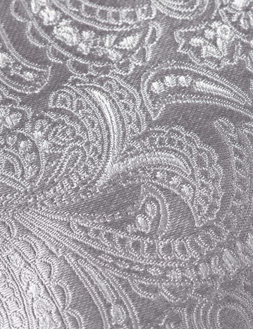 Silver Paisley Tie - 100% Silk-preview