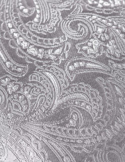 Silver Paisley Tie - 100% Silk-preview