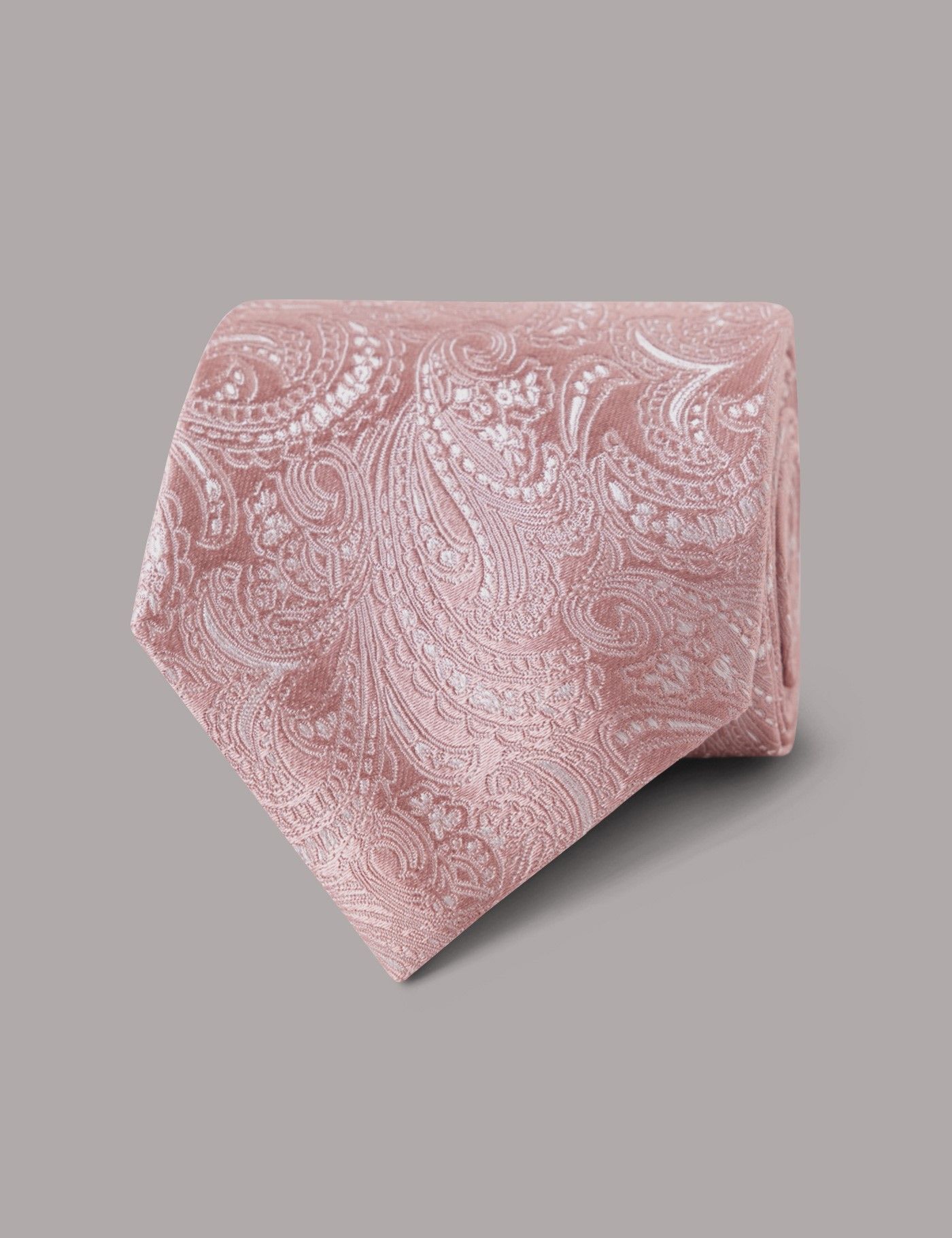 Men's Dusty Pink Paisley Tie - 100% Silk | Hawes and Curtis Men's Dusty Pink Paisley Tie - 100% Silk | Hawes and Curtis