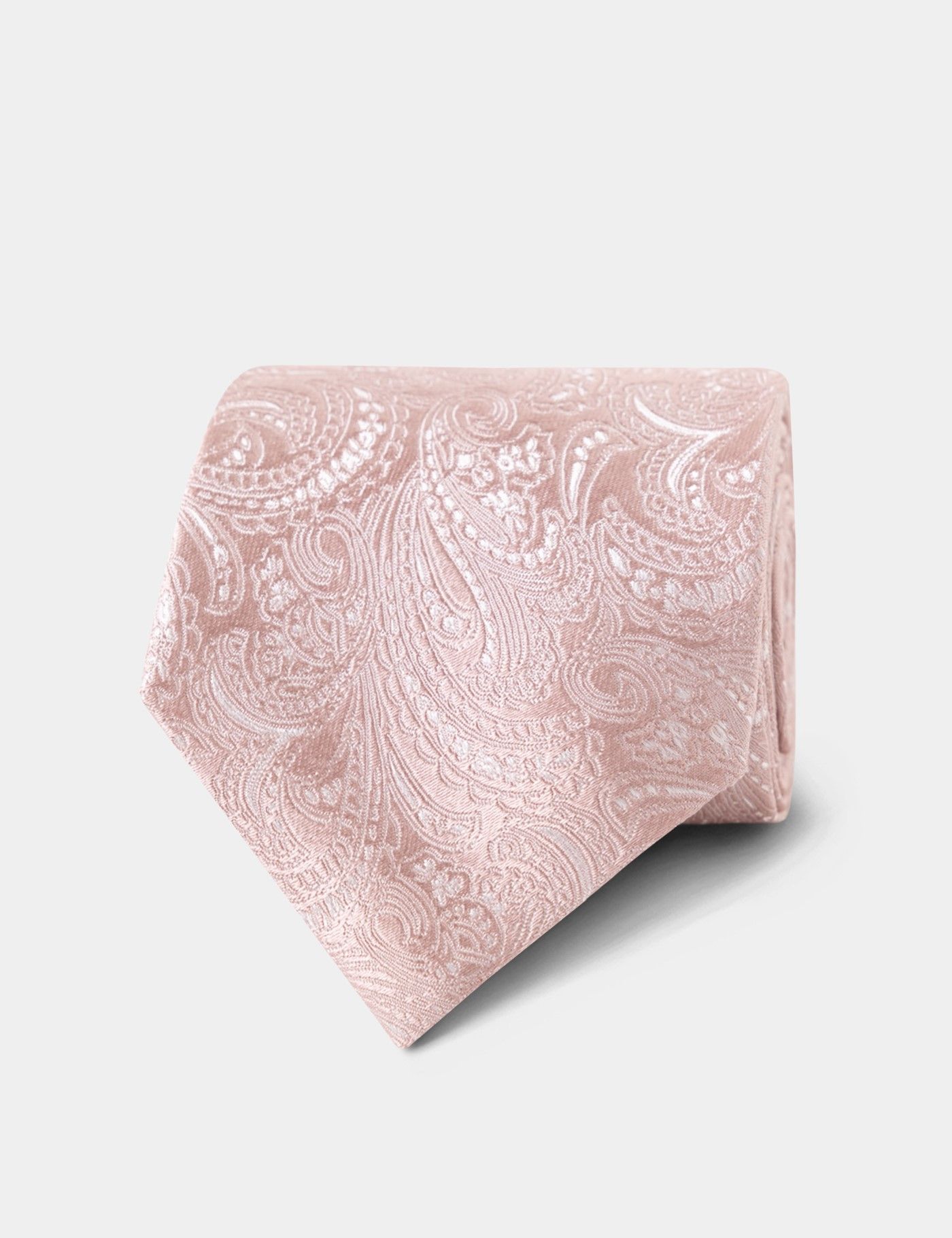 Dusty Pink Paisley Tie - 100% Silk