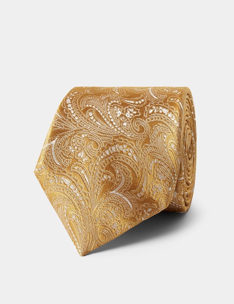 Yellow Gold Paisley Tie