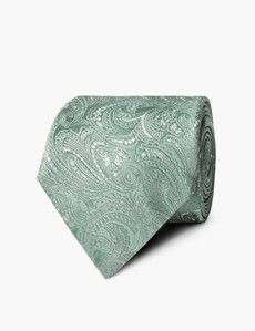 Duck Egg Blue Paisley Tie