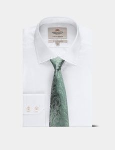 Duck Egg Blue Paisley Tie