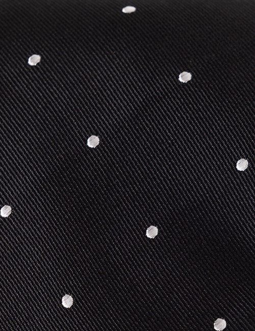 Black & White Spot Tie - 100% Silk-preview