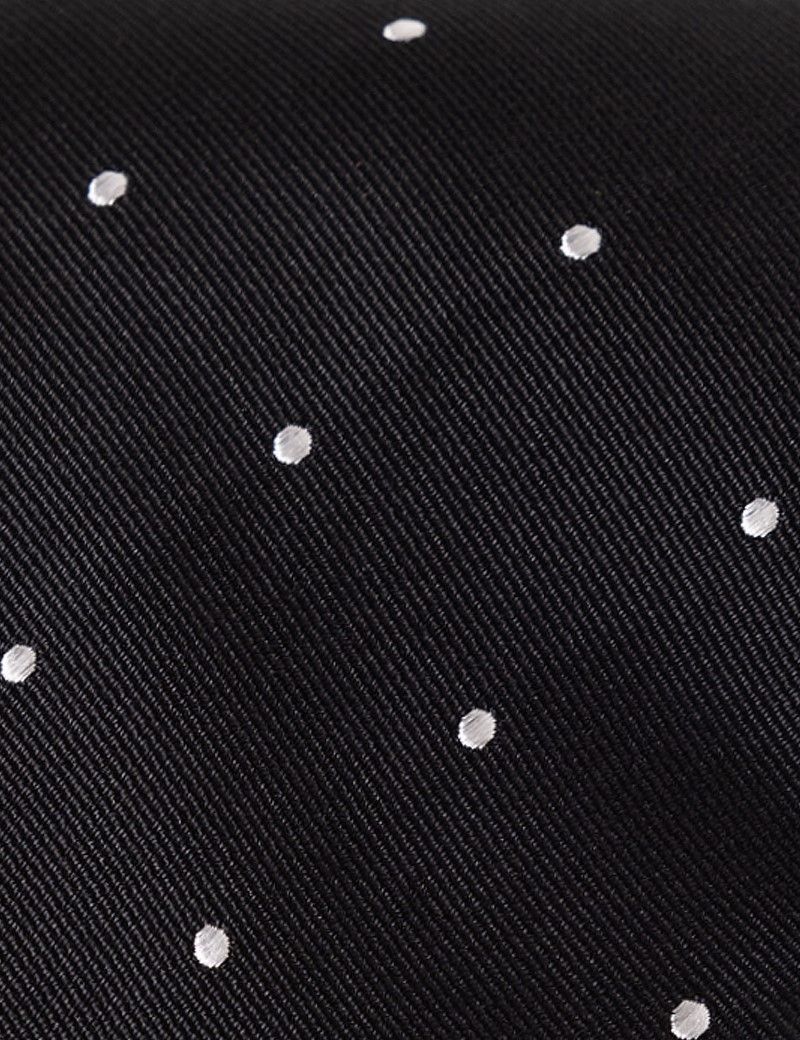 Black & White Spot Tie - 100% Silk-preview