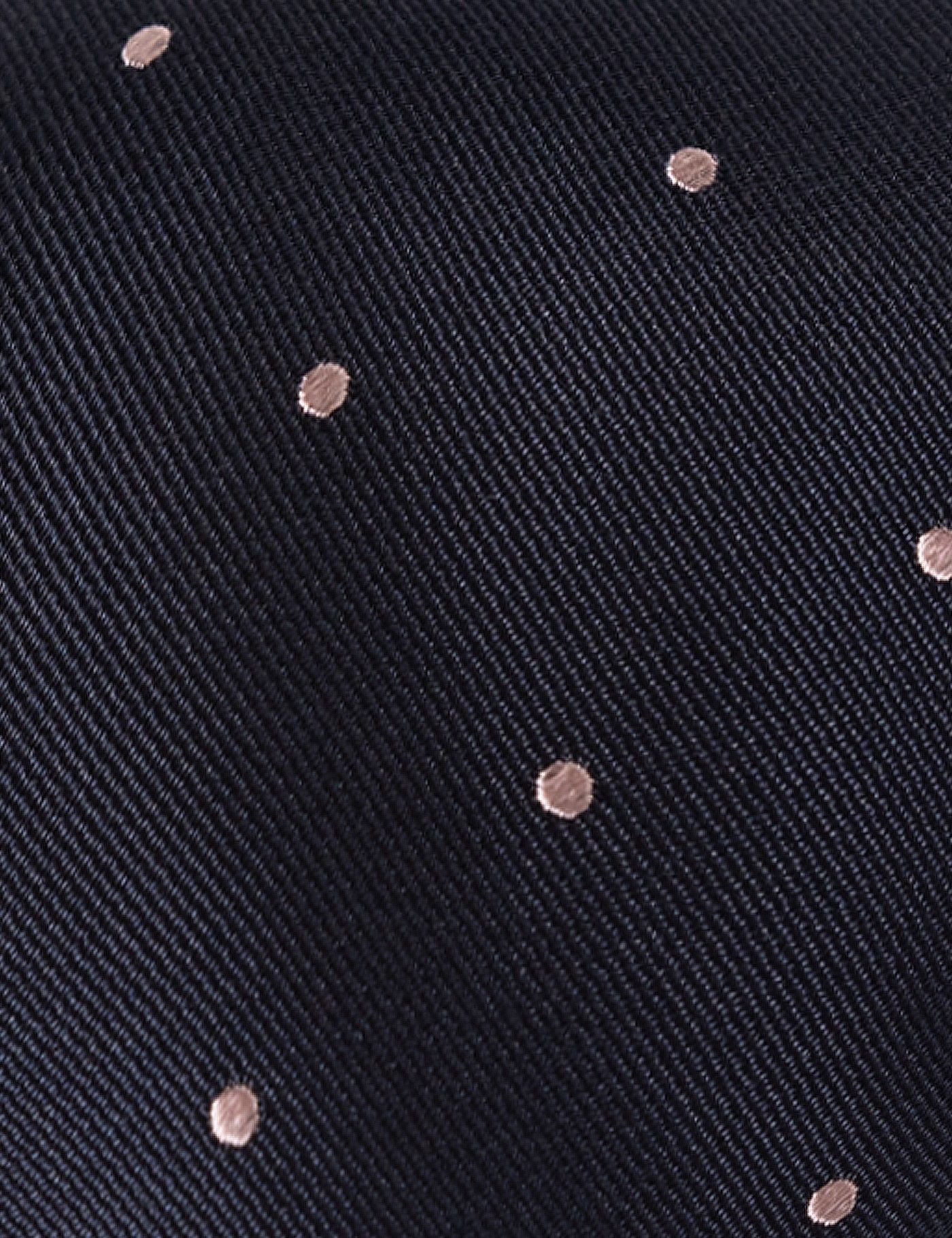 Navy & Pink Spot Tie - 100% Silk-preview