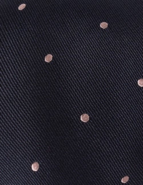 Navy & Pink Spot Tie - 100% Silk-preview