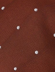 Rust & White Spot Tie - 100% Silk-preview1