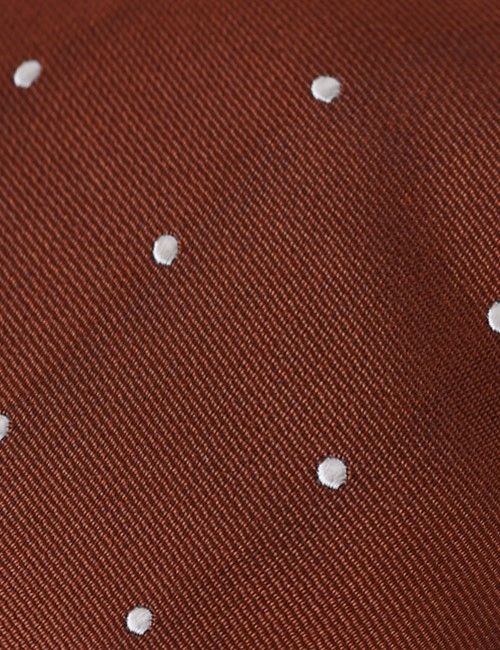 Rust & White Spot Tie - 100% Silk-preview
