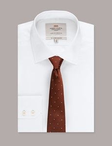 Rust & White Spot Tie - 100% Silk-preview2