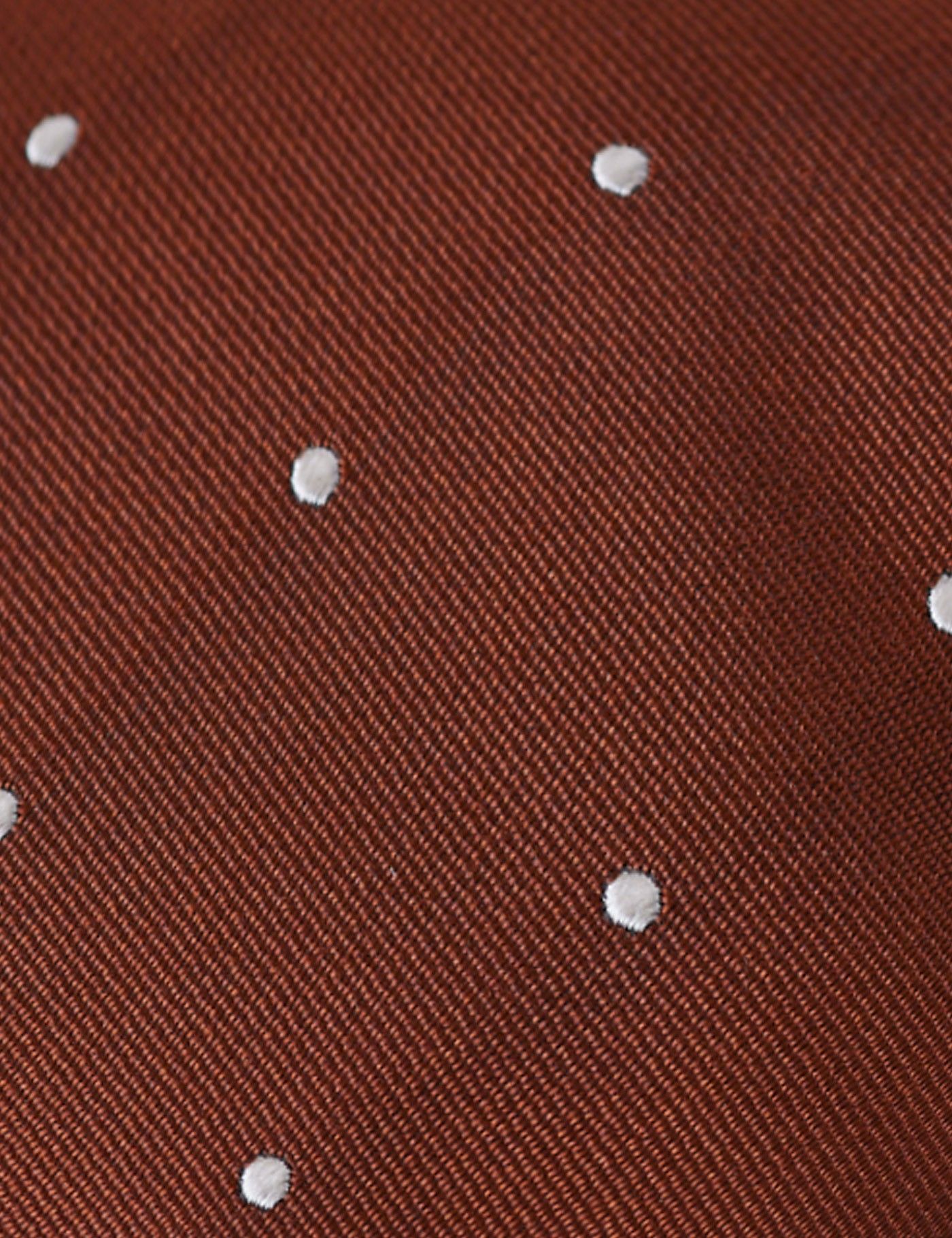 Rust & White Spot Tie - 100% Silk-preview