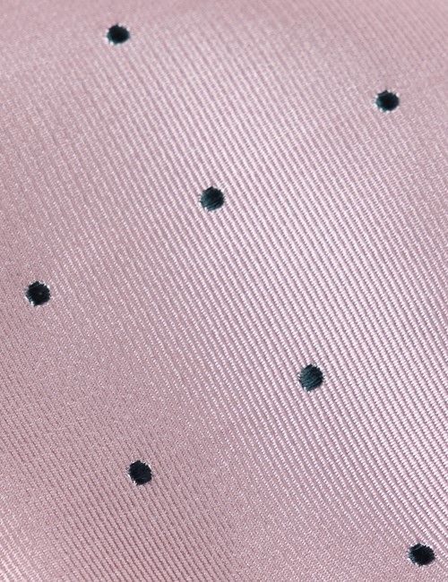 Pink & Navy Spot Tie - 100% Silk-preview
