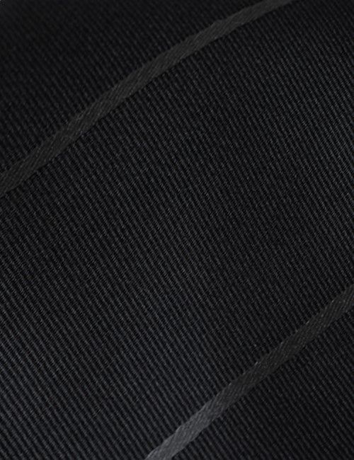 Black Stripe Repp Tie - 100% Silk-preview