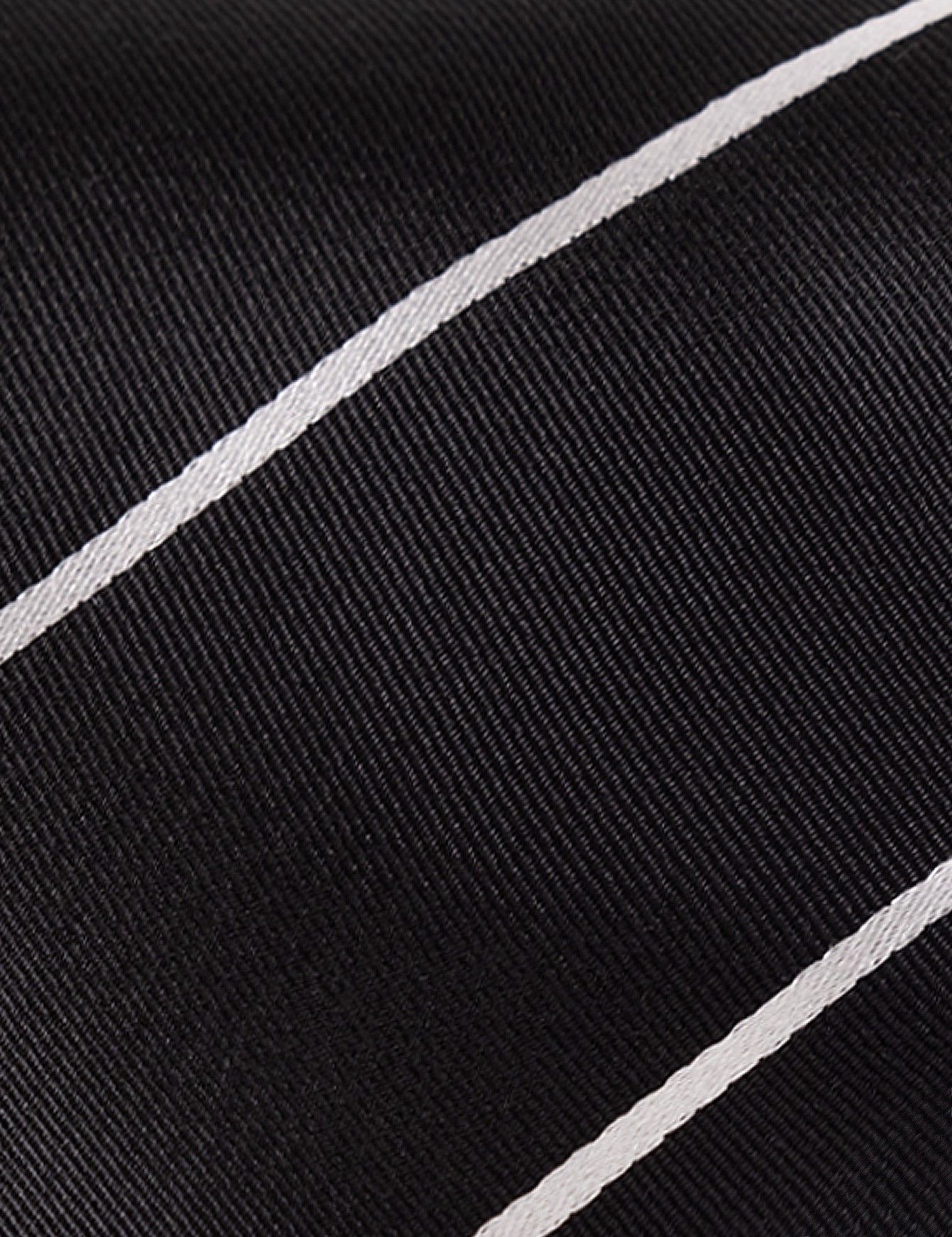 Black & White Stripe Repp Tie - 100% Silk-preview