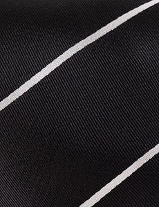 Black & White Stripe Repp Tie - 100% Silk-preview1
