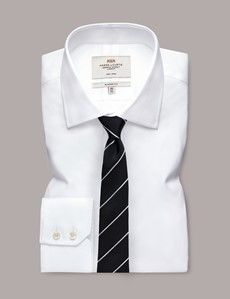 Black & White Stripe Repp Tie - 100% Silk-preview2