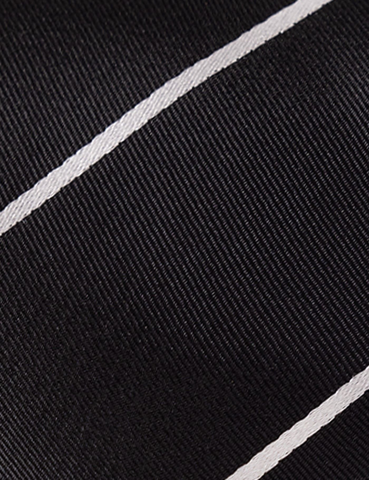 Black & White Stripe Repp Tie - 100% Silk-preview