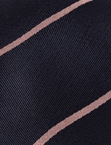 Navy & Pink Stripe Repp Tie - 100% Silk-preview1