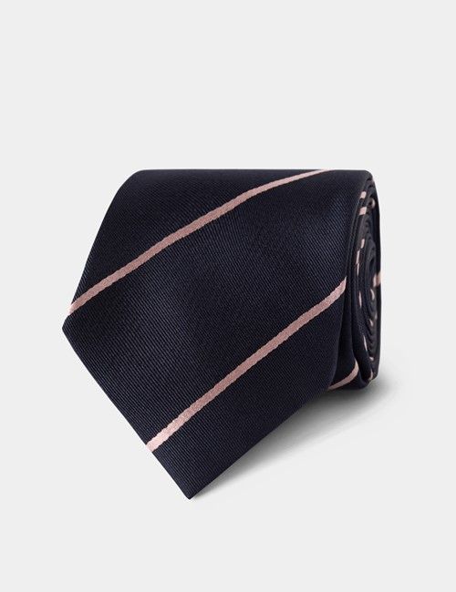 Slim Fit Blue & White Textured Stripe Non-Iron Shirt