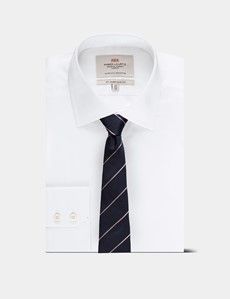 Navy & Pink Stripe Repp Tie