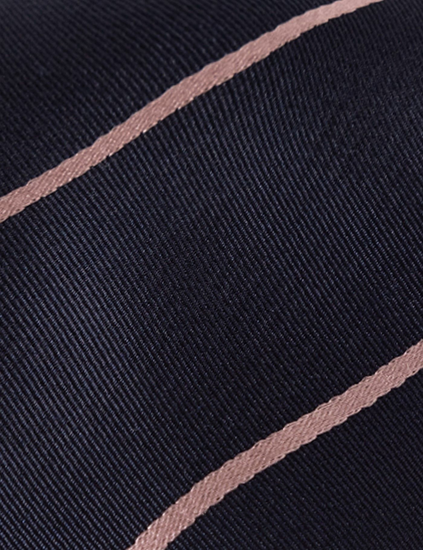 Navy & Pink Stripe Repp Tie - 100% Silk-preview