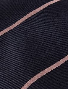 Navy & Pink Stripe Repp Tie