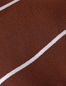 Rust & White Stripe Repp Tie - 100% Silk-preview1