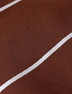 Rust & White Stripe Repp Tie - 100% Silk