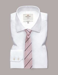 Dusty Pink & Navy Stripe Repp Tie - 100% Silk-preview2