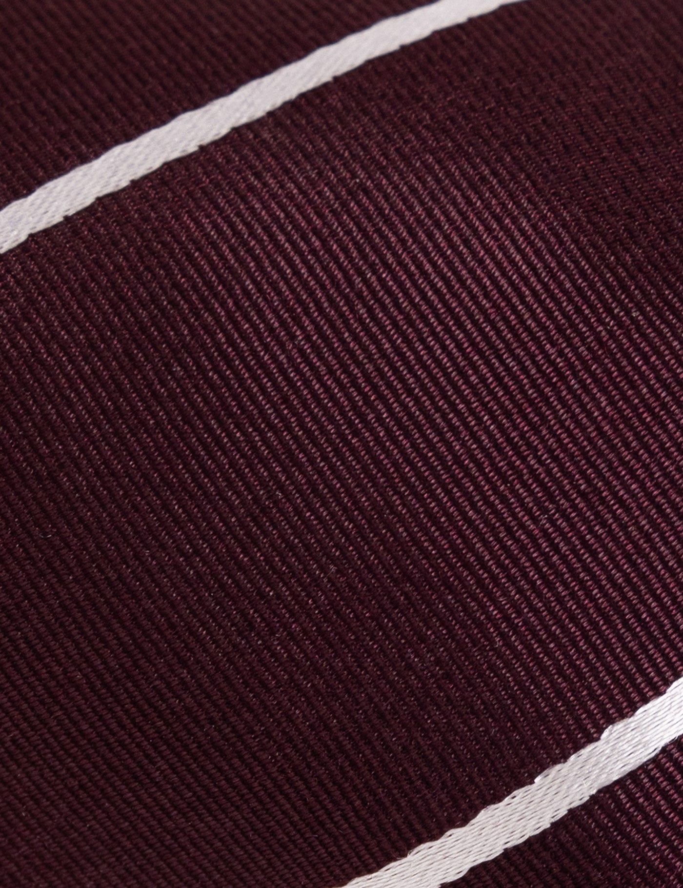 Burgundy & White Stripe Repp Tie - 100% Silk-preview