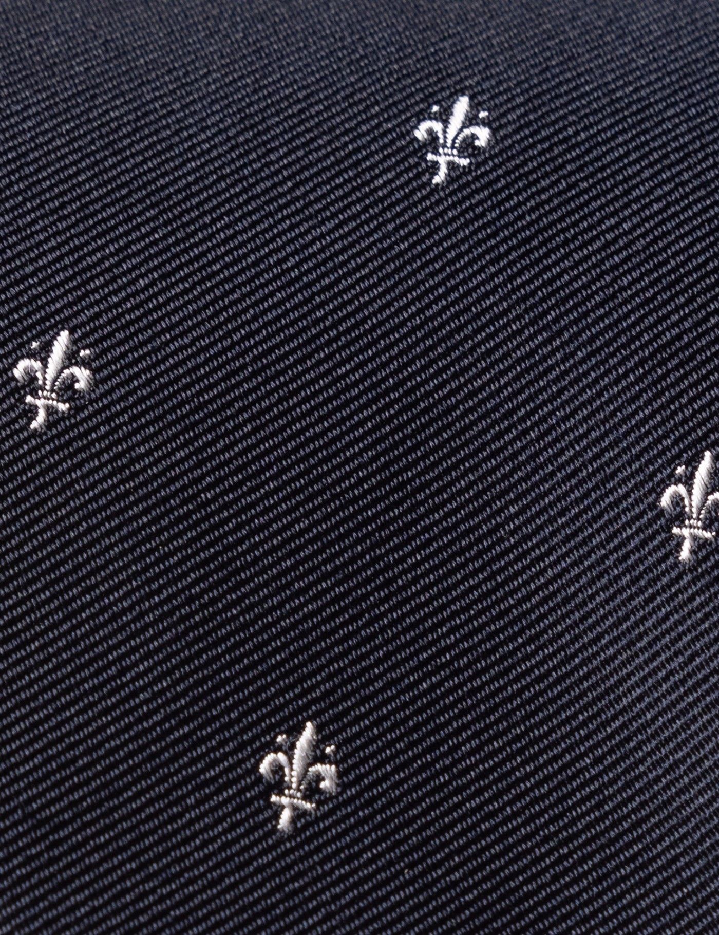 Navy Fleur-de-lis Tie - 100% Silk-preview