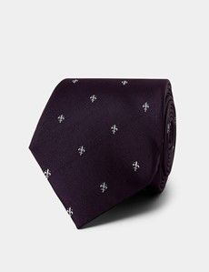 Plum Fleur-de-lis Tie
