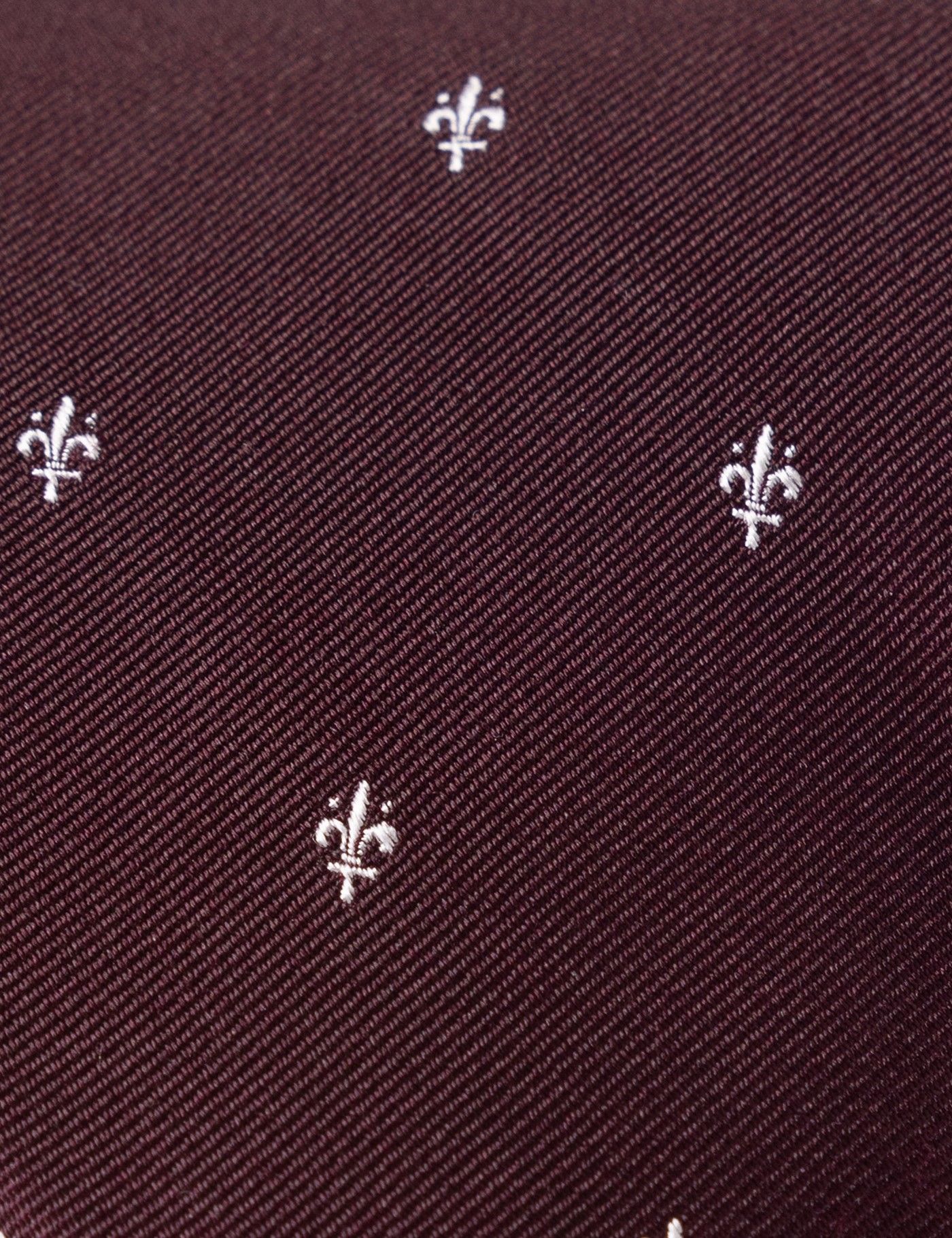Burgundy Fleur-de-lis Tie - 100% Silk-preview