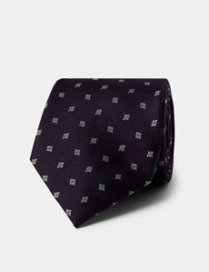 Plum Micro Diamond Tie