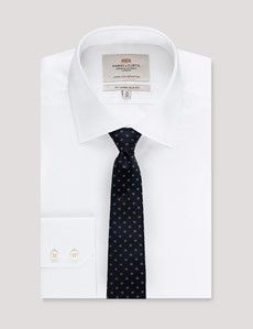 Navy & Yellow Floral Geo Tie - 100% Silk-preview2