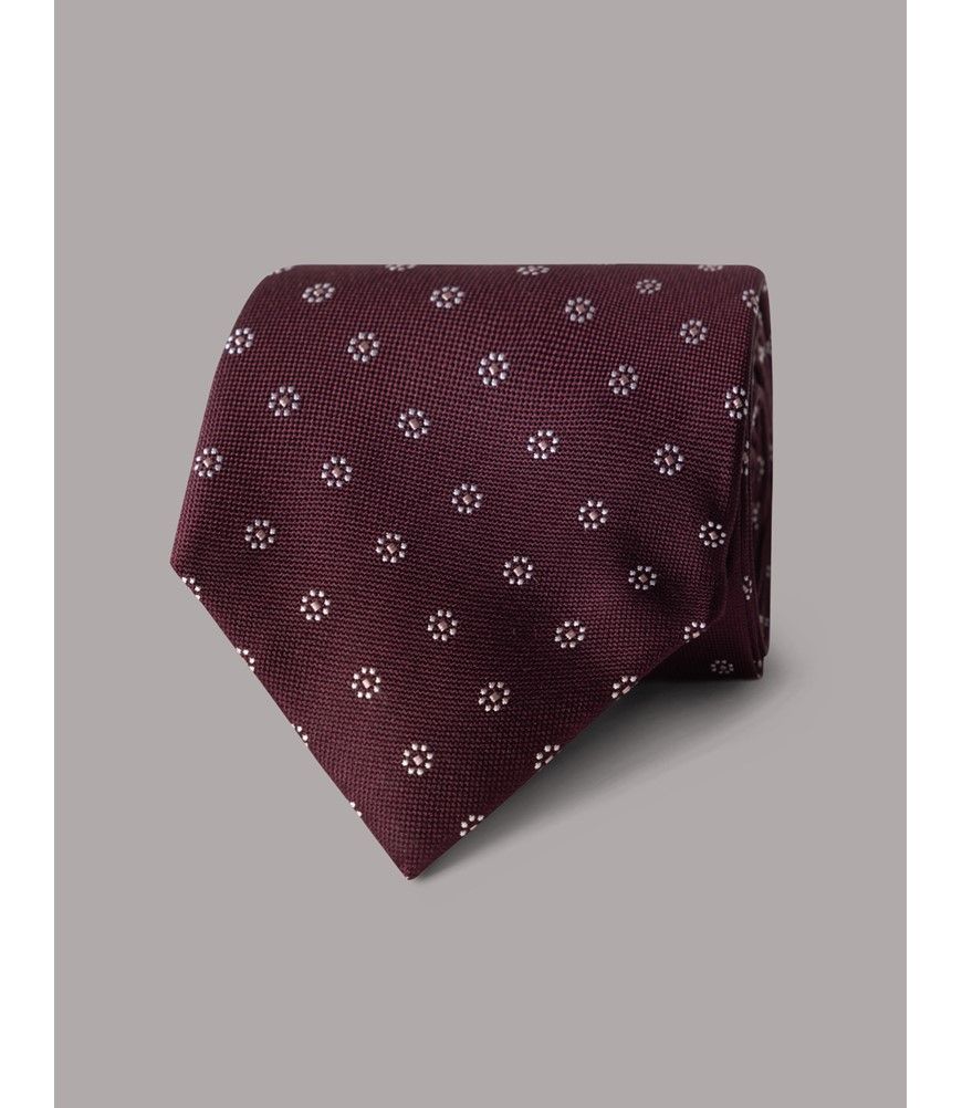 『TEN JACQUARD L/S BURGUNDY L』 Silk Jacquard Tie - Burgundy - Getty Museum Store