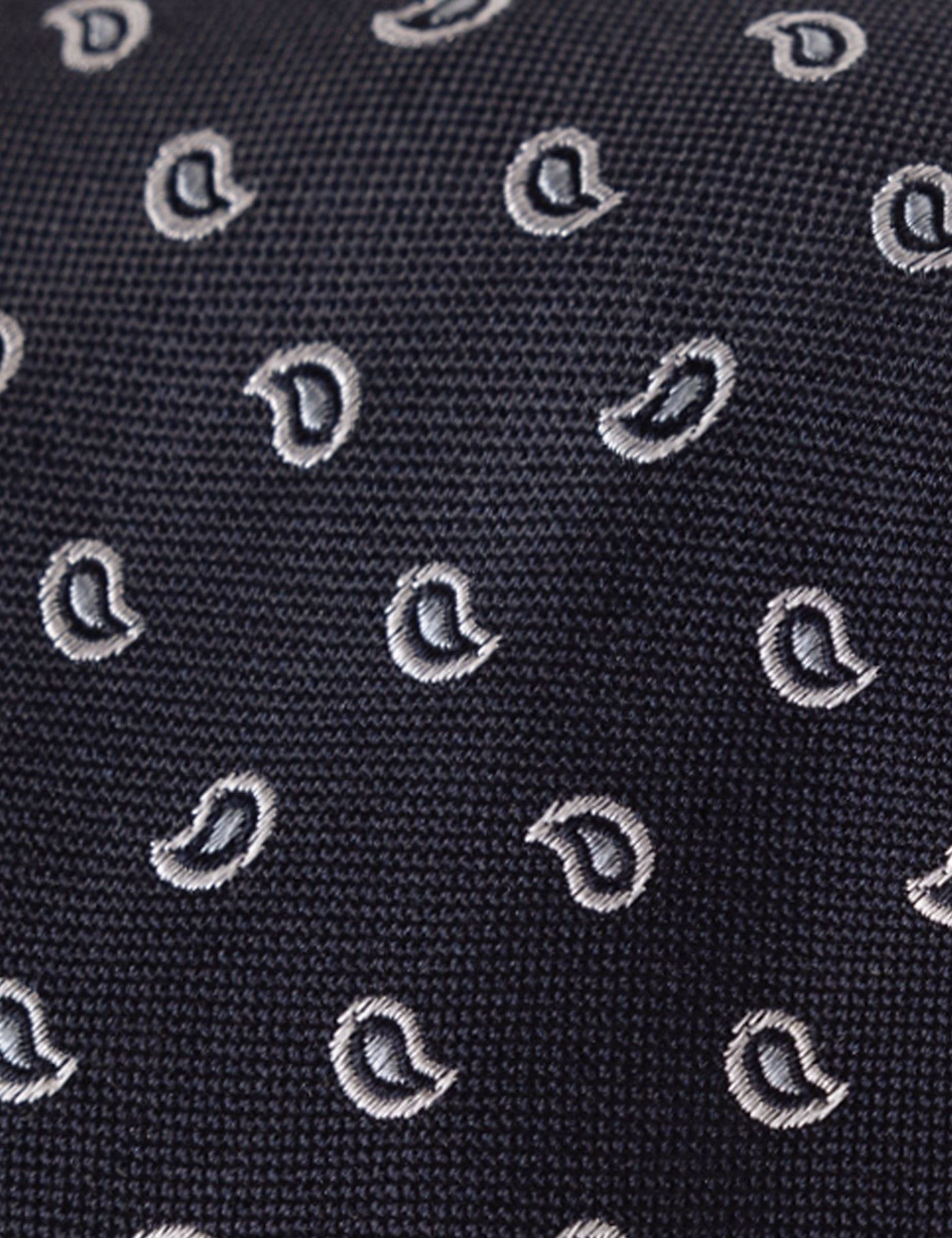 Navy & Light Blue Micro Paisley Tie - 100% Silk-preview