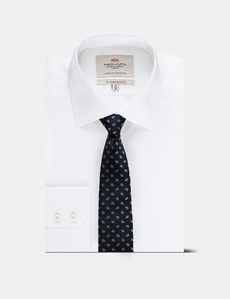 Navy & Light Blue Micro Paisley Tie - 100% Silk