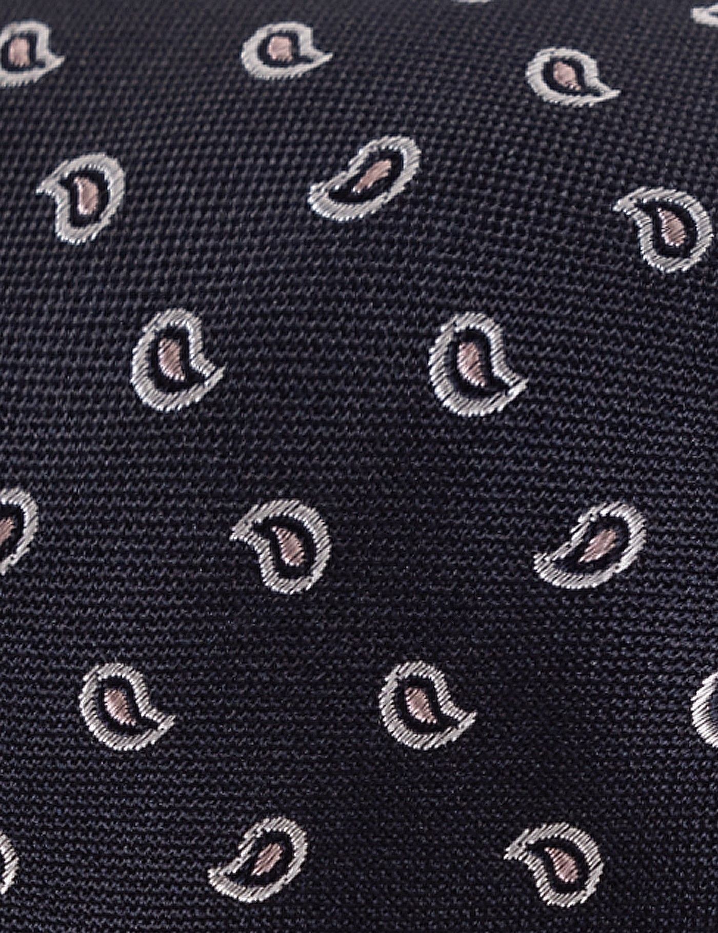 Navy & Pink Micro Paisley Tie - 100% Silk-preview
